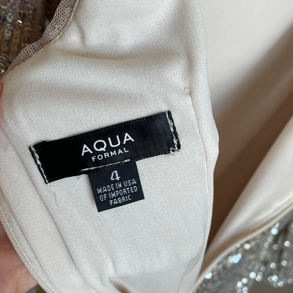 Aqua sequin long sleeve dress Sz. 4 - Picture 9 of 15
